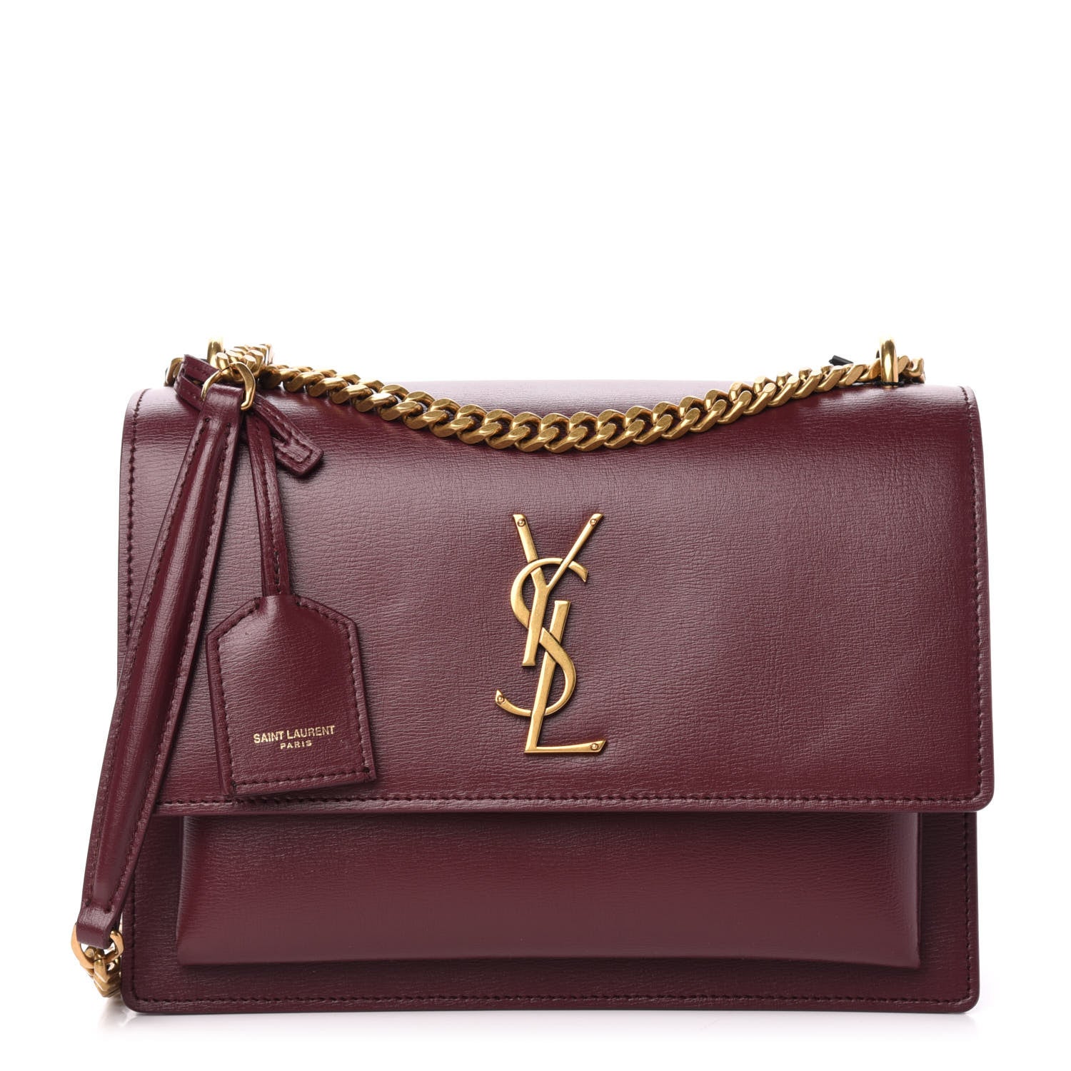 Saint Laurent Calfskin Medium Monogram Sunset Bordeaux 1 of 11