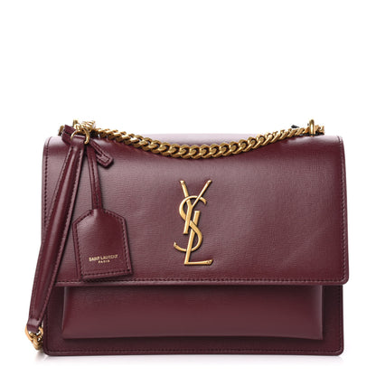 Saint Laurent Calfskin Medium Monogram Sunset Bordeaux 1 of 11