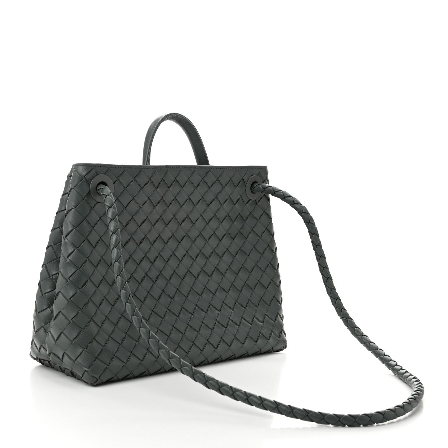 Bottega Veneta Nappa Intrecciato Medium Andiamo Shoulder Bag Slate 3 of 11