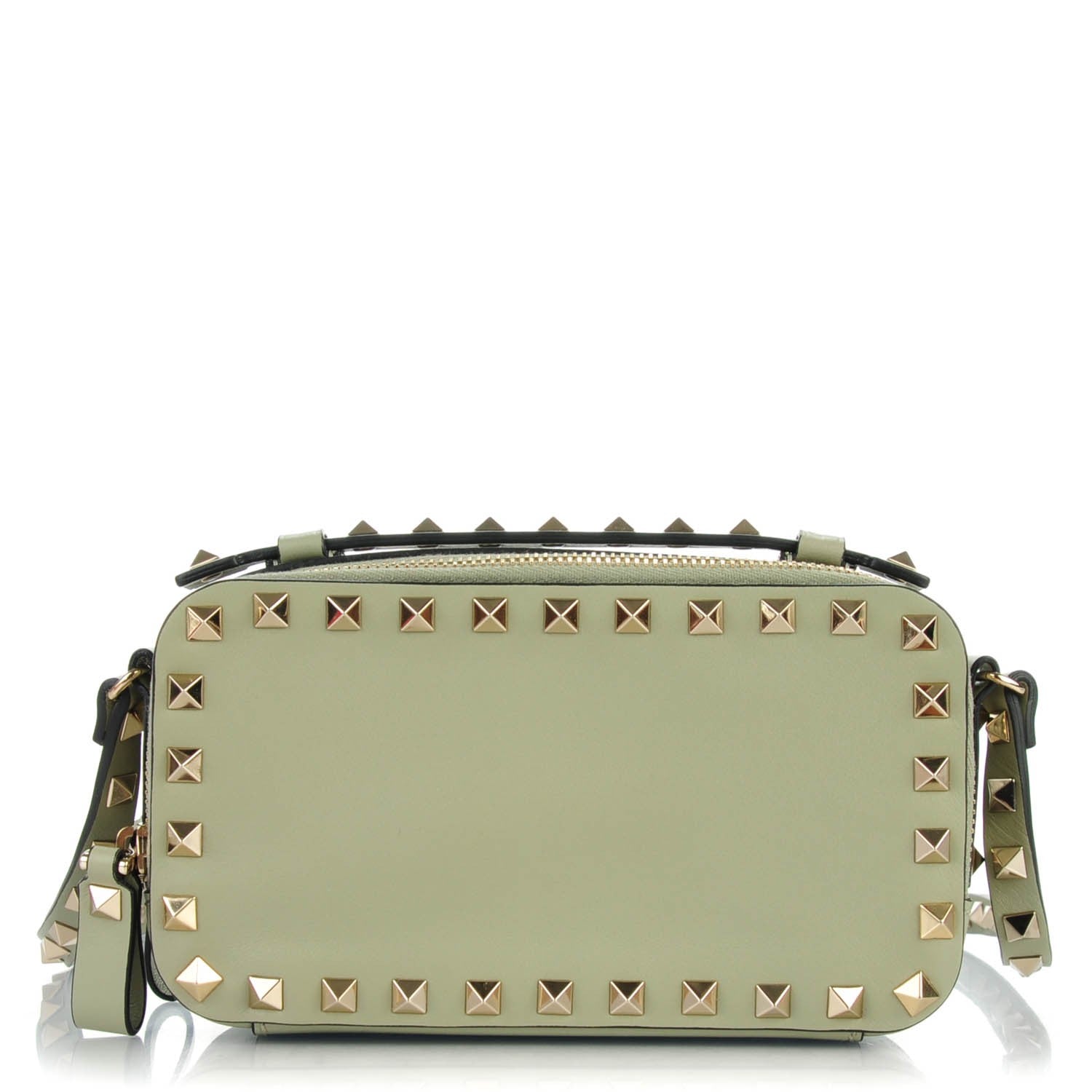 Valentino Garavani Vitello Rockstud Double Zip Camera Crossbody Water Green 1 of 7