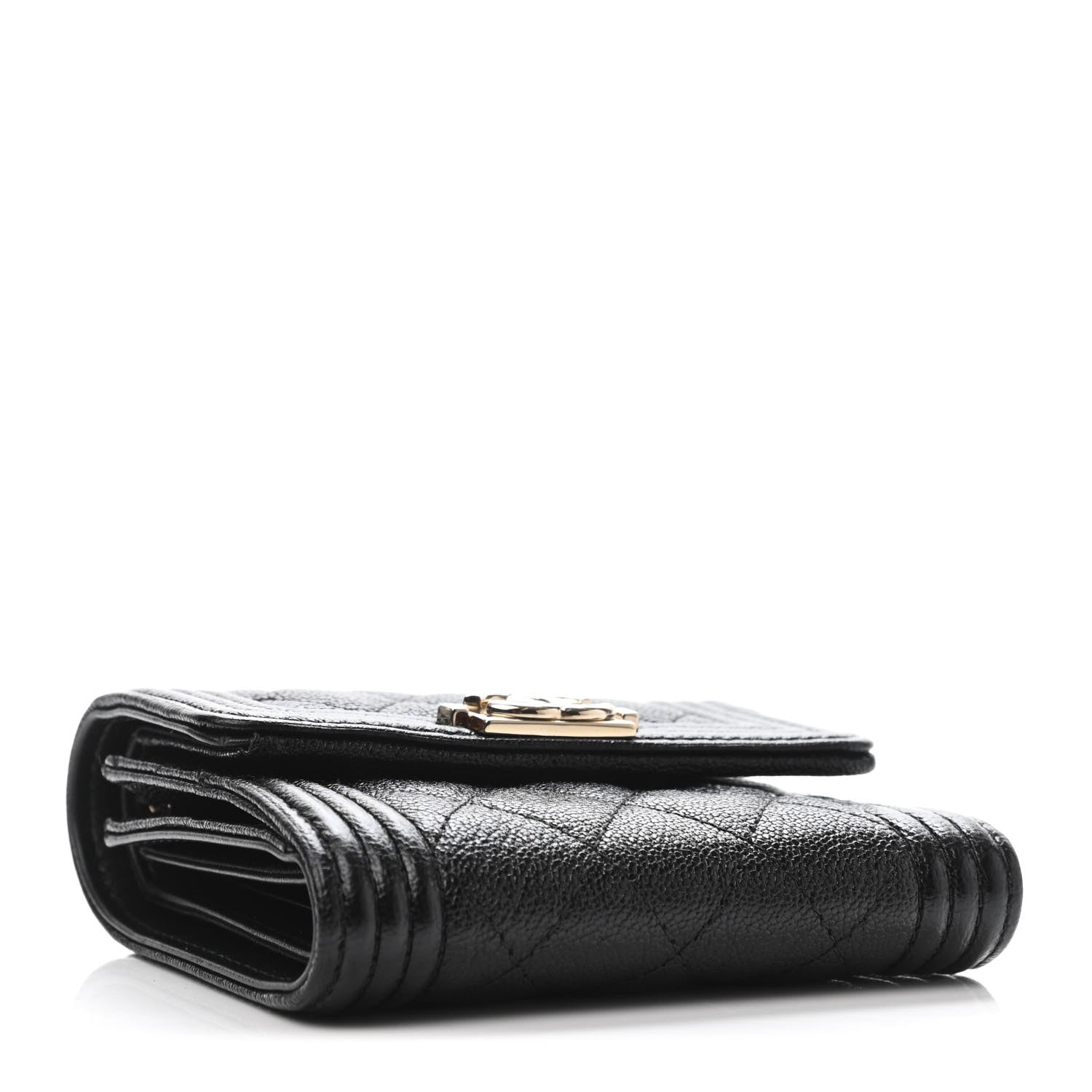 Chanel Caviar Quilted Compact Boy Wallet Black 2 of 4