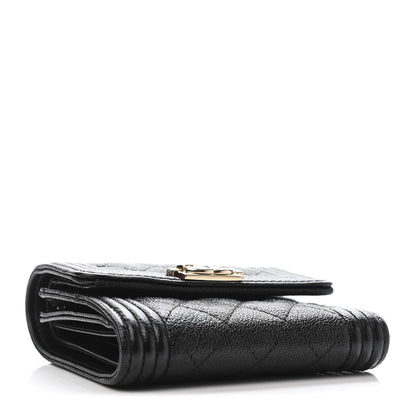 Chanel Caviar Quilted Compact Boy Wallet Black 2 of 4
