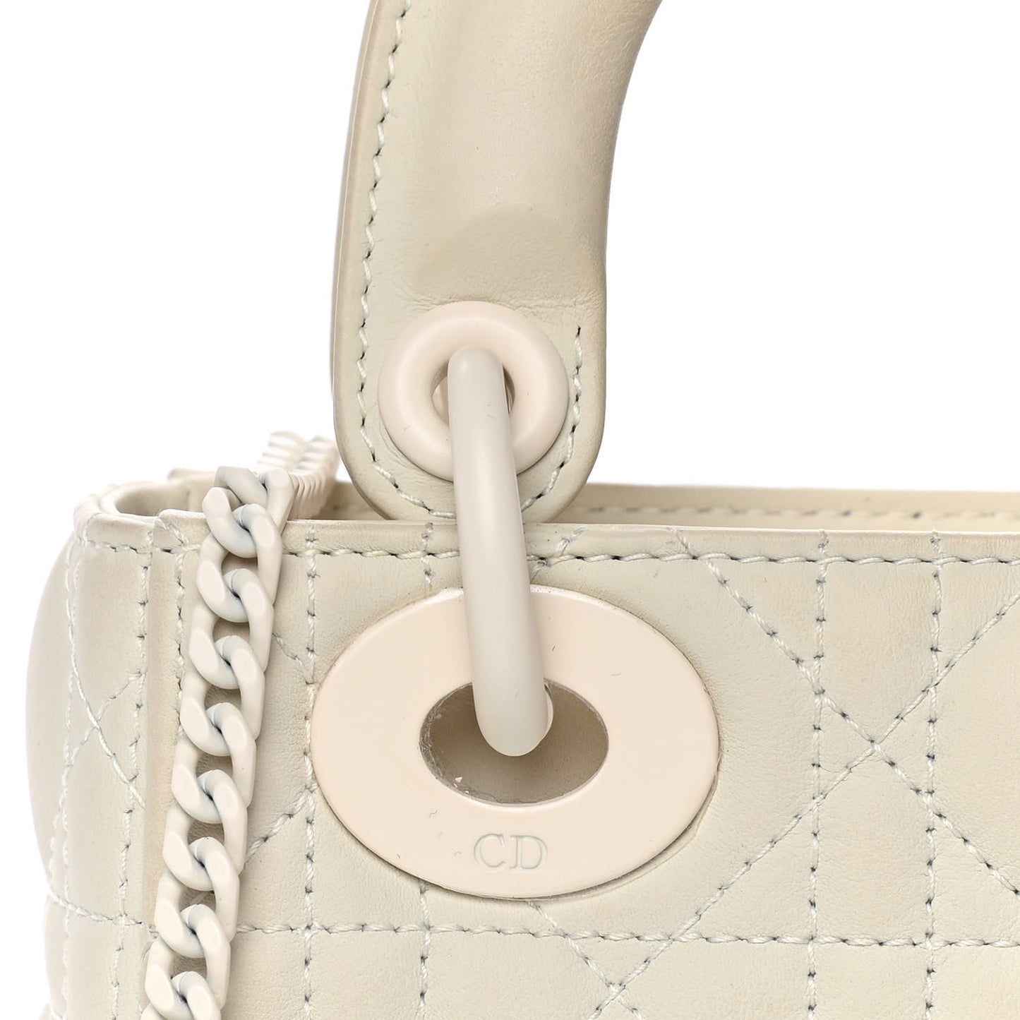 Ultra Matte Calfskin Cannage Mini Lady Dior White