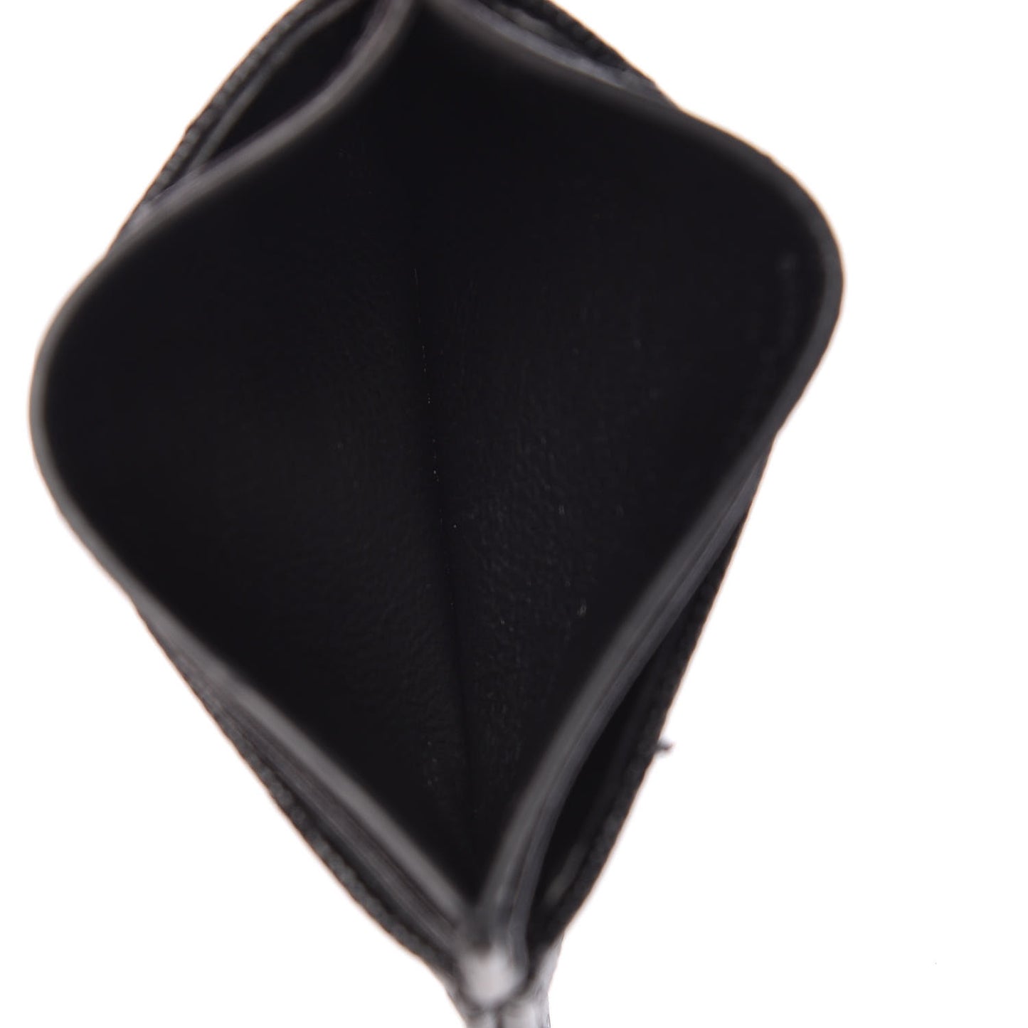 Grain De Poudre Matelasse Chevron Monogram Credit Card Case Black