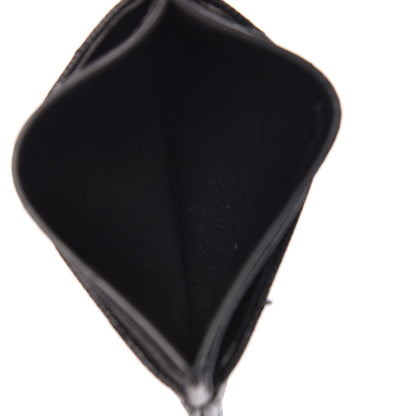 Saint Laurent Grain De Poudre Matelasse Chevron Monogram Credit Card Case Black 5 of 9