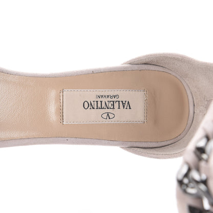 Valentino Garavani Suede Chain Ankle Strap 90mm Sandals 36 Poudre 6 of 7