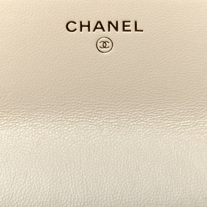 Chanel Goatskin Quilted Chanel 19 Wallet On Chain WOC Light Beige 6 of 10