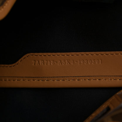 Fendi Glazed Fabric Vitello Century FF 1974 Stamp Patch Medium Peekaboo Defender Cover Mogano Panna Caramello 7 of 11