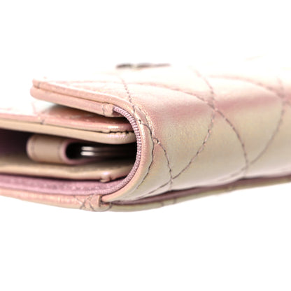 Chanel Iridescent Calfskin Quilted Classic 4 Key Holder Wallet Pink 12 of 14