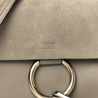 Chloe Suede Calfskin Small Faye Shoulder Bag Motty Grey 9 of 11