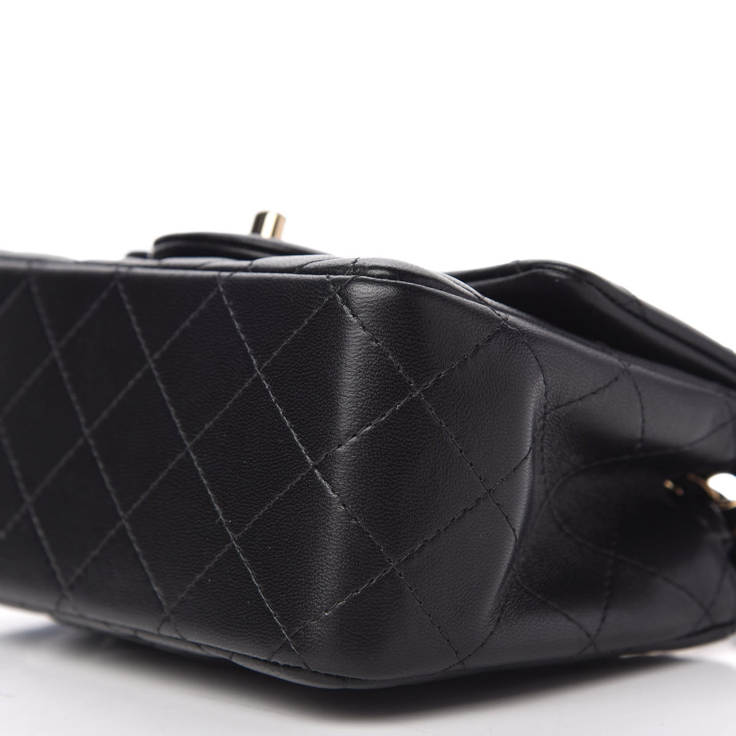 Lambskin Quilted Mini Square Flap Black