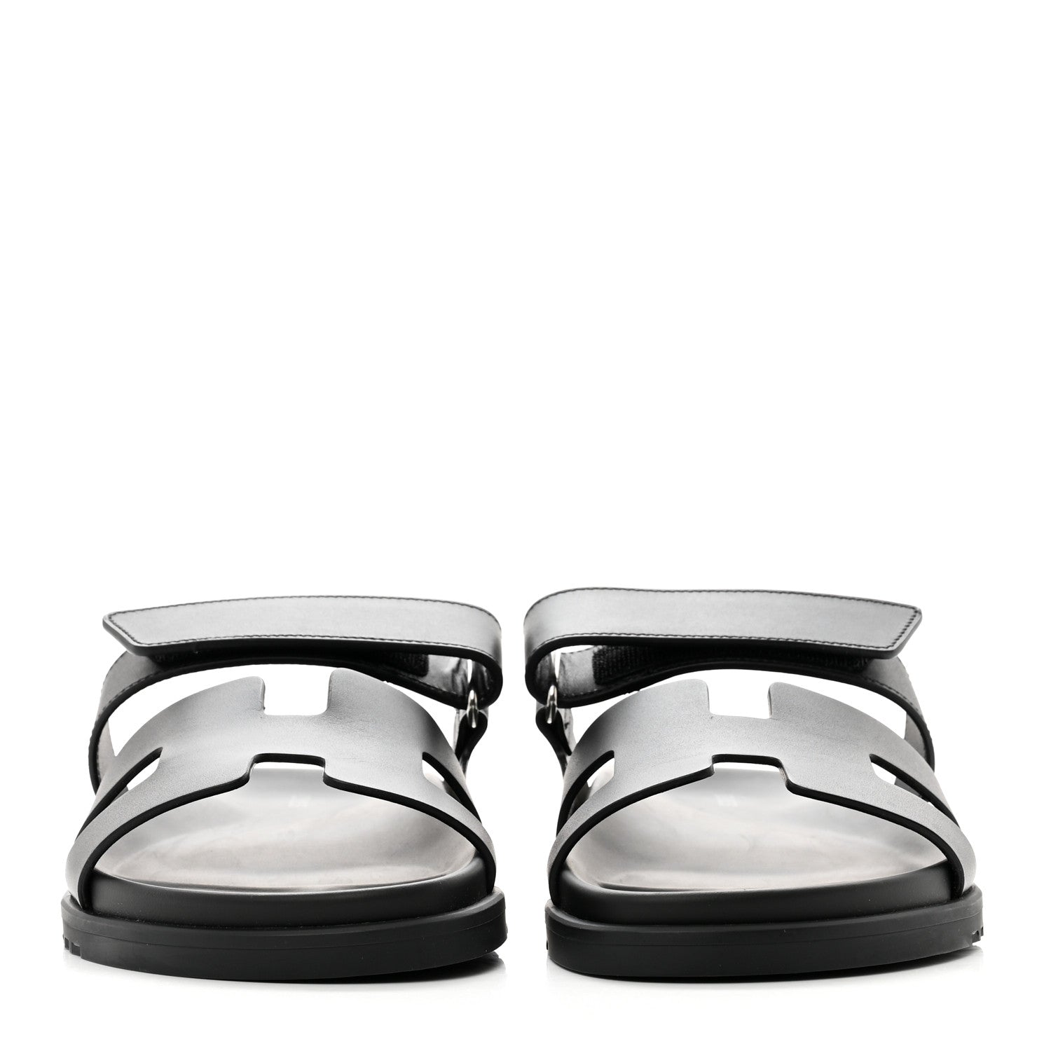 Hermes Calfskin Womens Chypre Sandals 40.5 Black 2 of 9