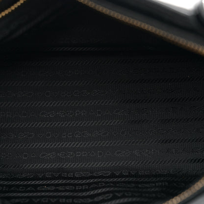 Prada Glossy Calfskin Triangle Medium Bonnie Shoulder Bag Black 5 of 11