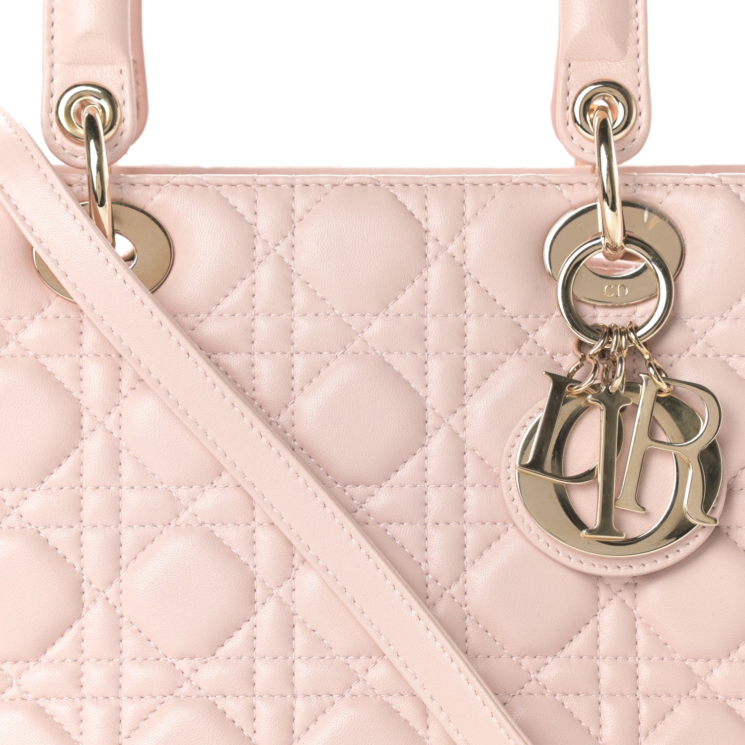 Christian Dior Lambskin Cannage Medium Lady Dior Light Pink 8 of 14