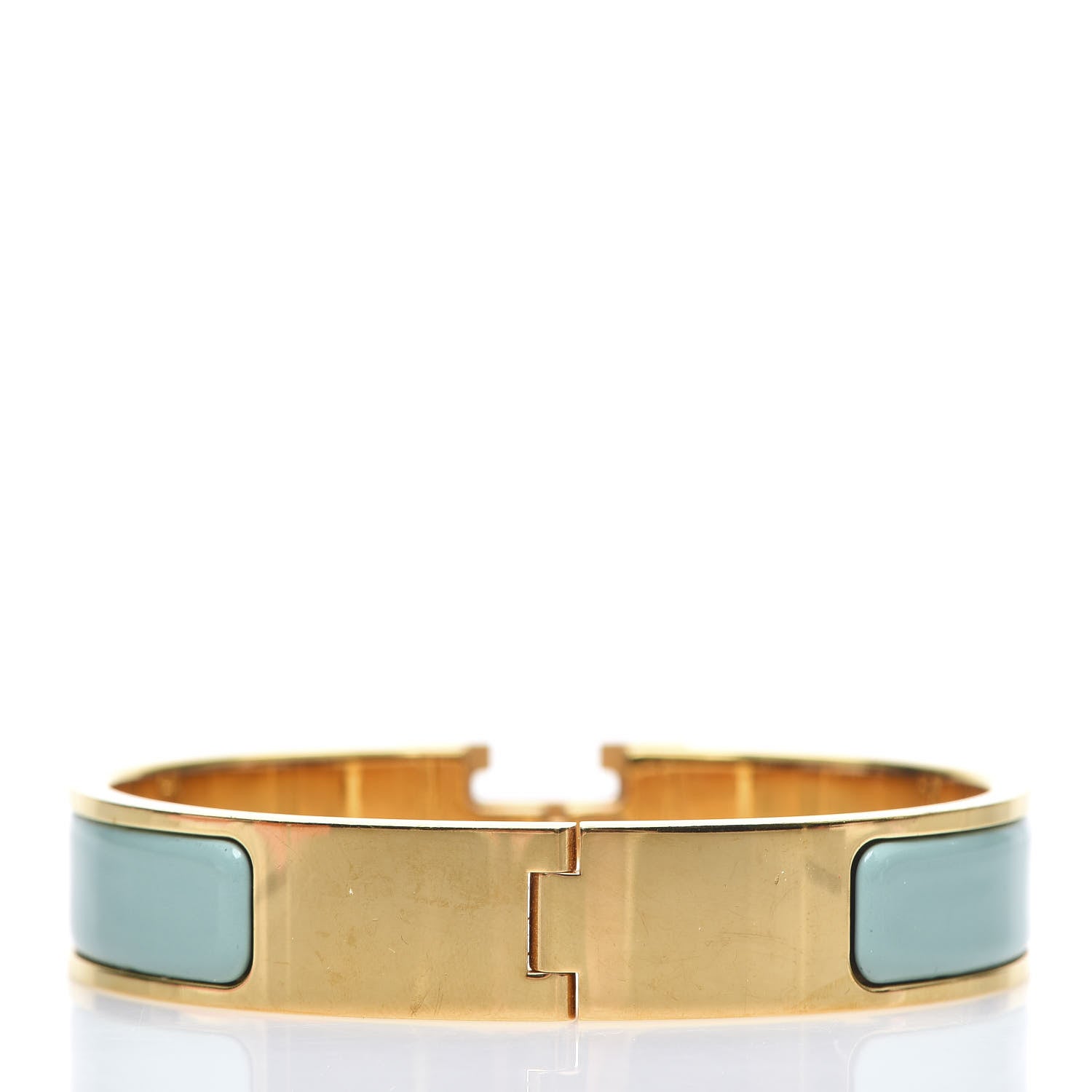 Hermes Enamel Narrow Clic Clac H Bracelet PM Vert Aqua 2 of 3