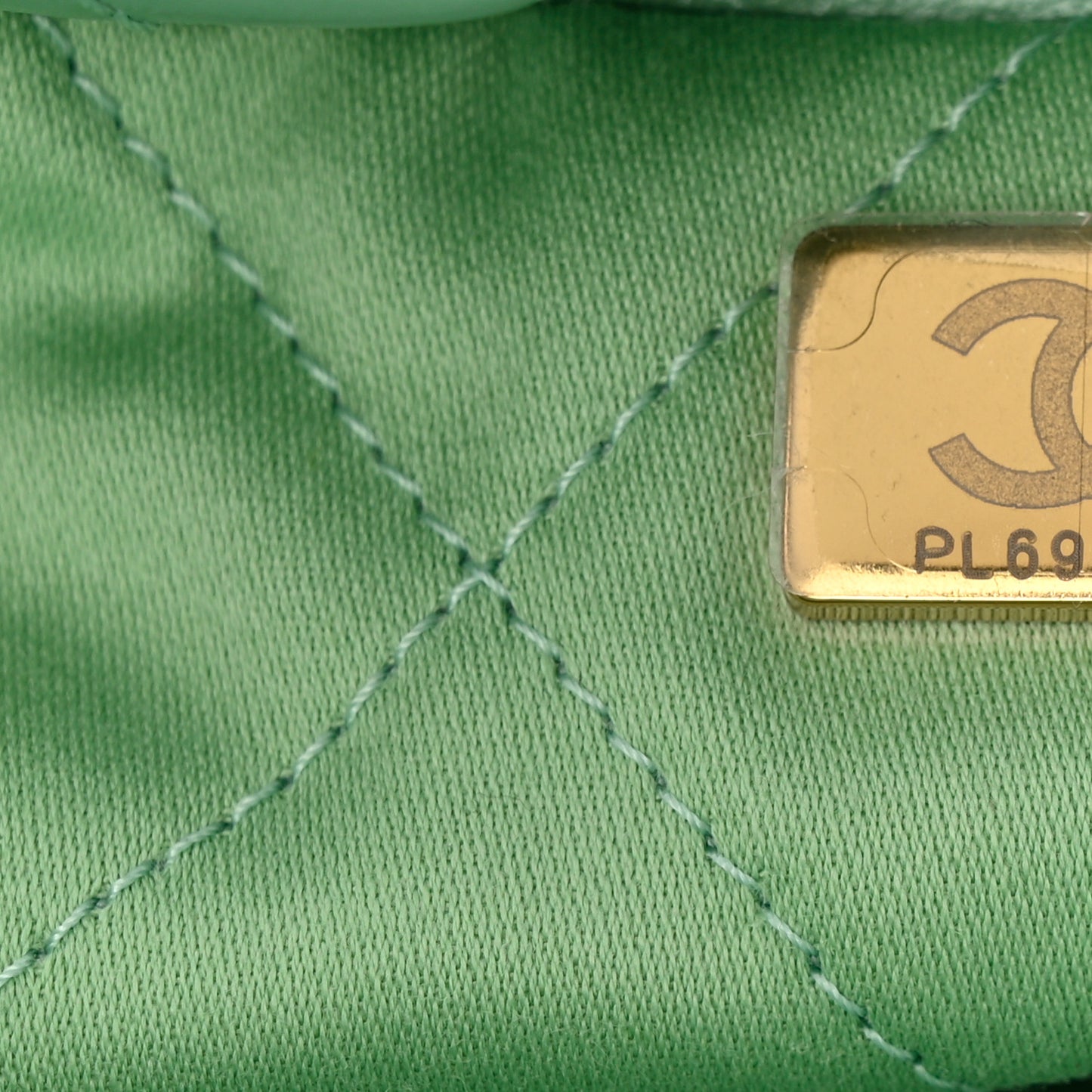 Shiny Calfskin Quilted Small Chanel 22 Light Green