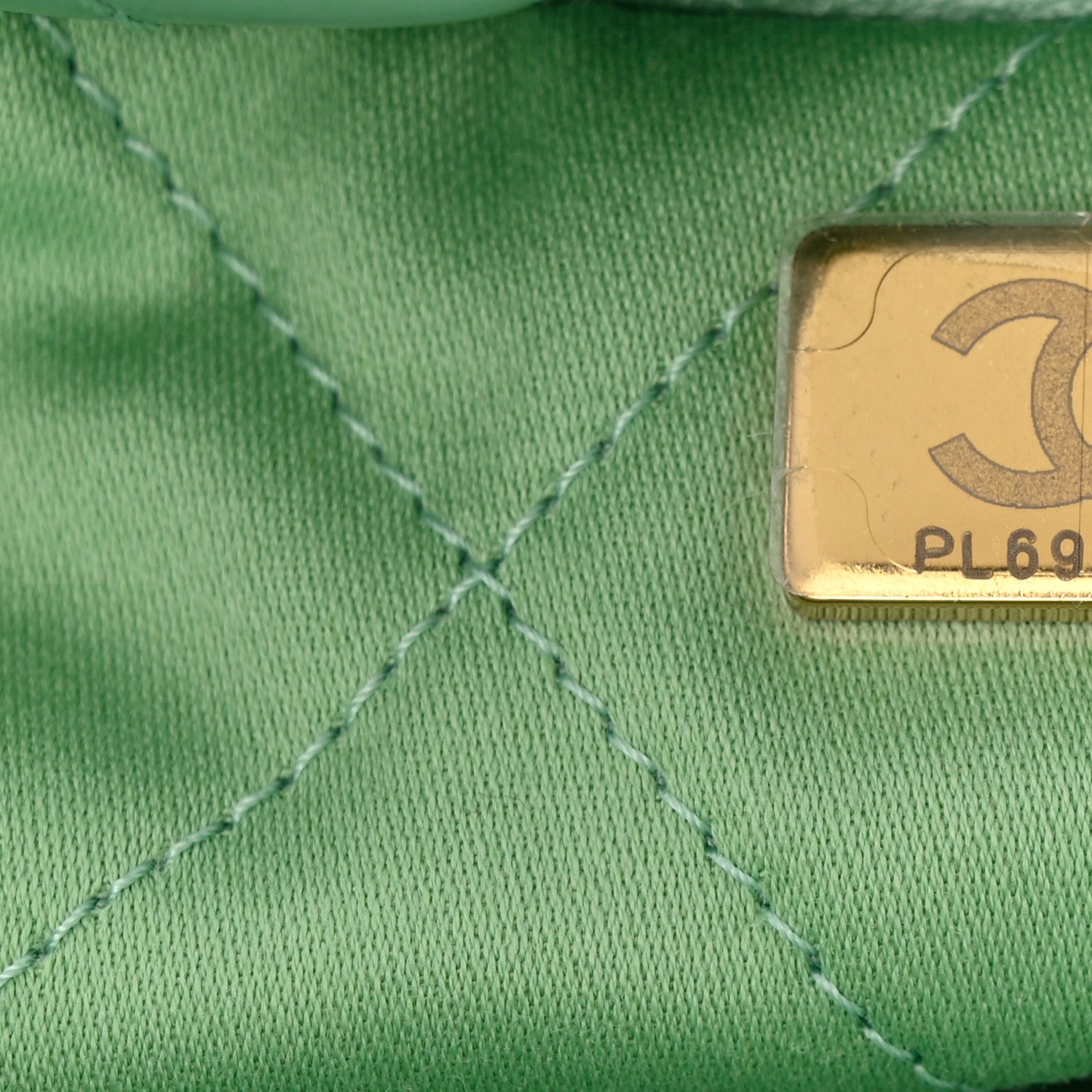 Chanel Shiny Calfskin Quilted Small Chanel 22 Light Green 8 of 11