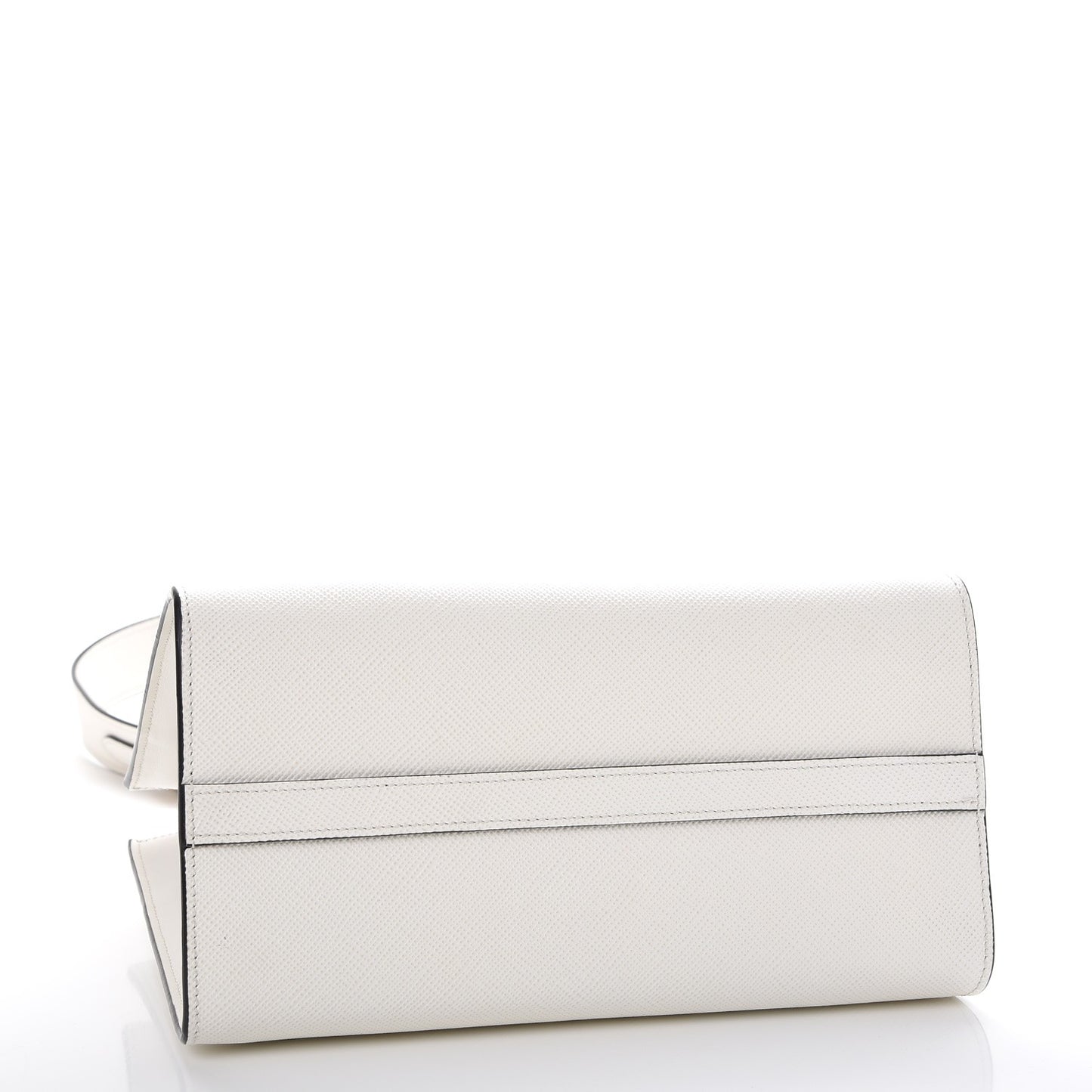 Saffiano Cuir Calfskin Small Monochrome Top Handle Tote White