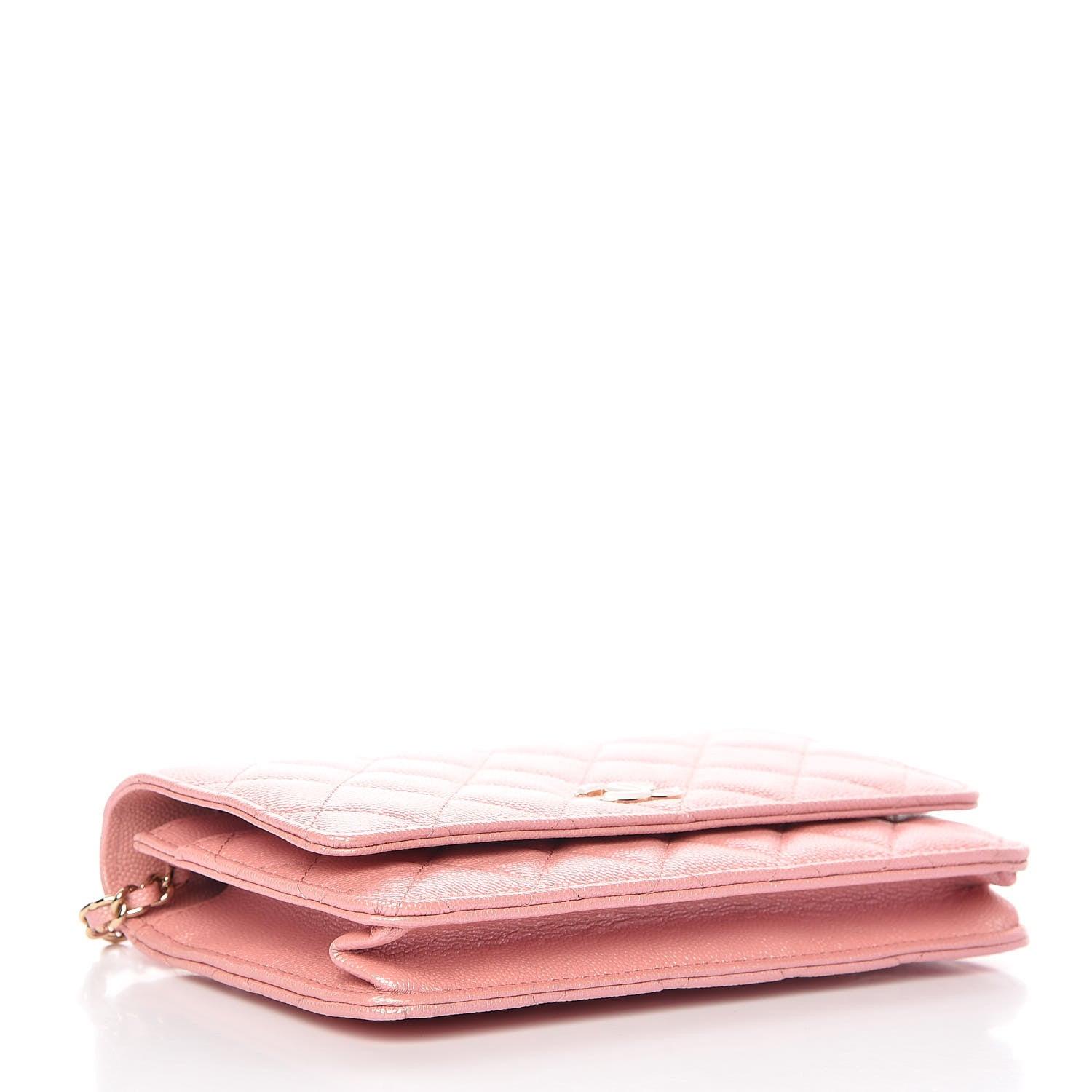 Chanel Iridescent Caviar Quilted Wallet on Chain WOC Rose Pink 4 of 11