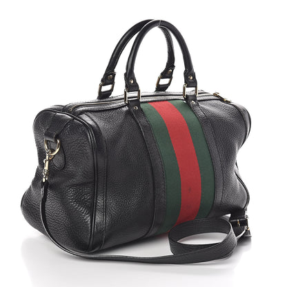 Gucci Calfskin Vintage Web Medium Boston Black 3 of 12