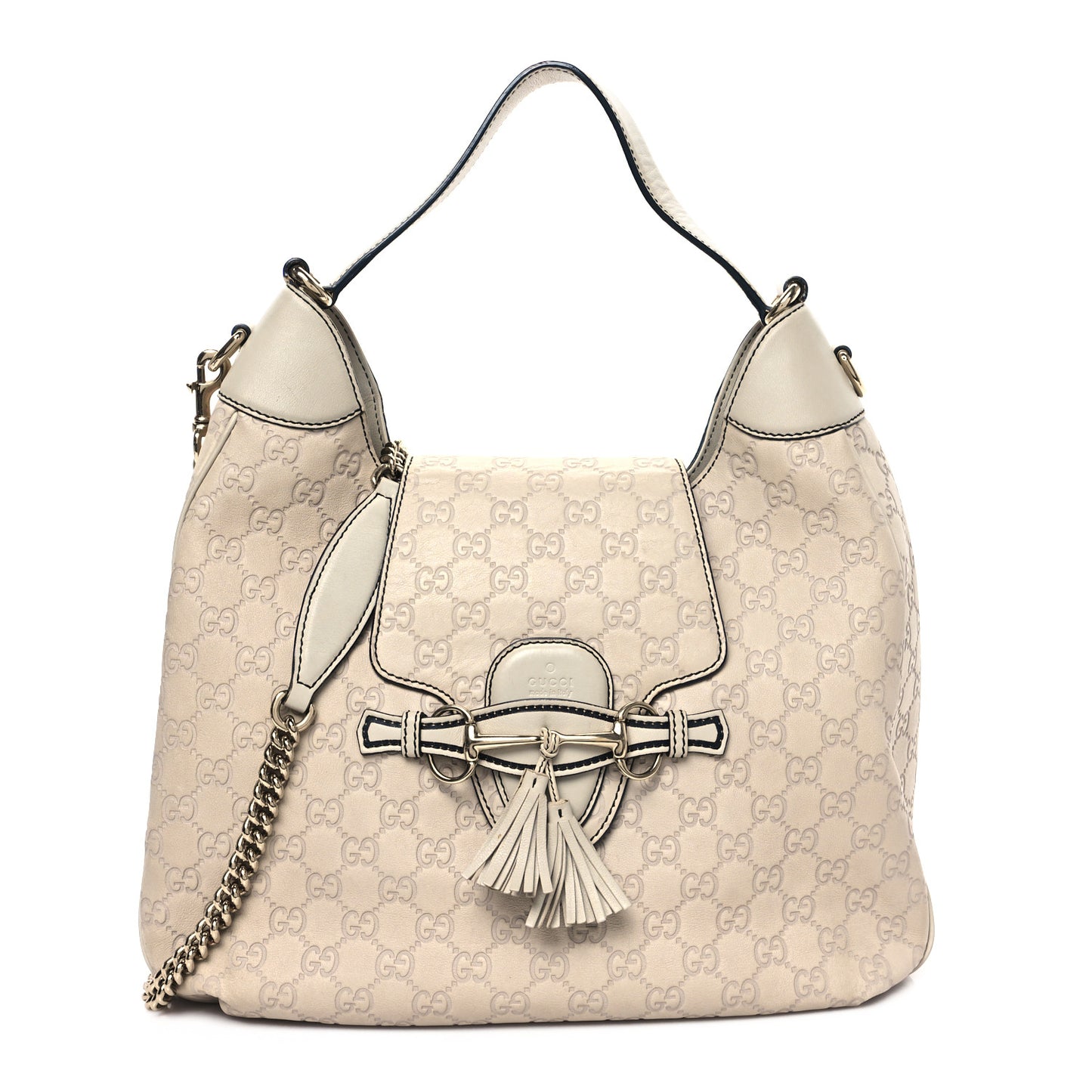 Guccissima Signature Medium Emily Hobo Mystic White