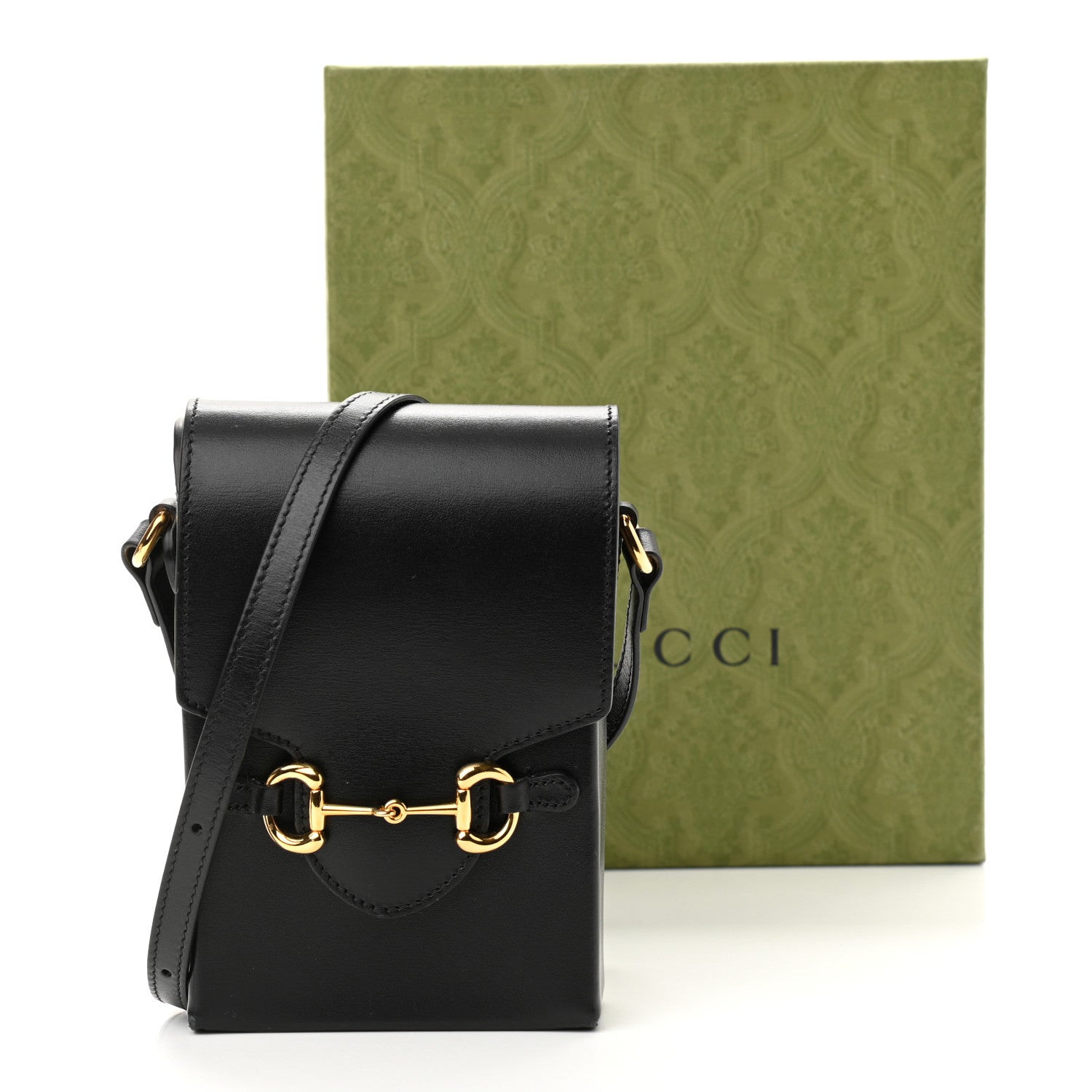 Gucci Boarded Plutone Calfskin Mini Horsebit 1955 Crossbody Bag Black 12 of 12
