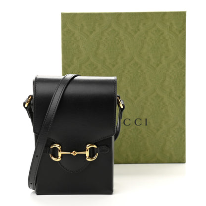 Gucci Boarded Plutone Calfskin Mini Horsebit 1955 Crossbody Bag Black 12 of 12