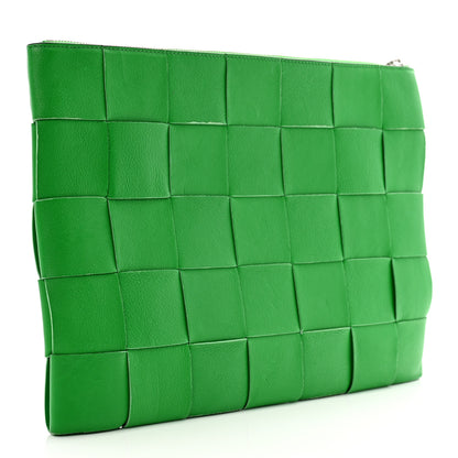 Bottega Veneta Nappa Maxi Intrecciato Medium Cassette Flat Zip Pouch Parakeet 3 of 9