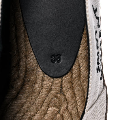 Saint Laurent Canvas Nappa Elba Light Logo Embroidered Espadrilles 38 Panna 9 of 12