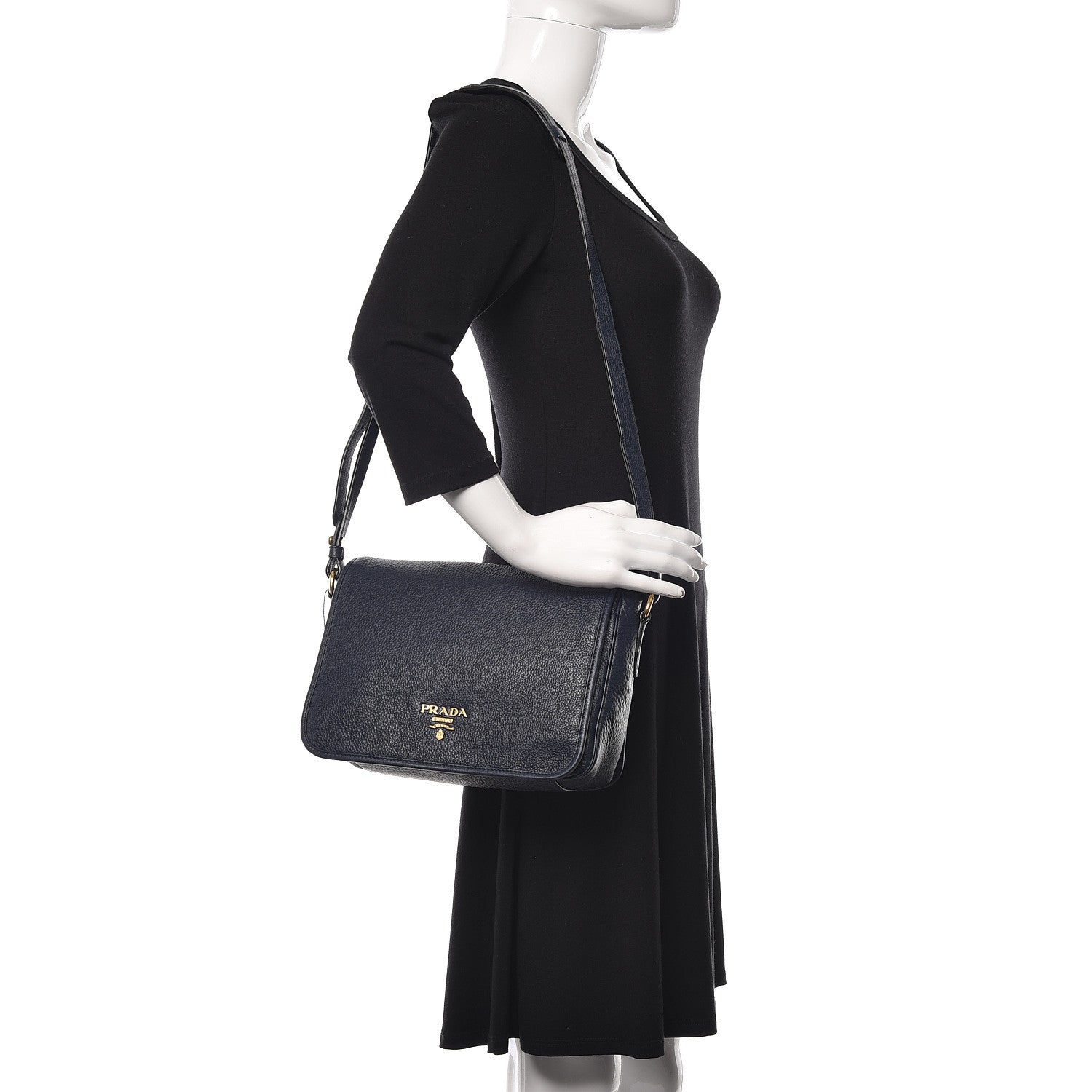 Prada Vitello Phenix Crossbody Bag Baltico 2 of 11