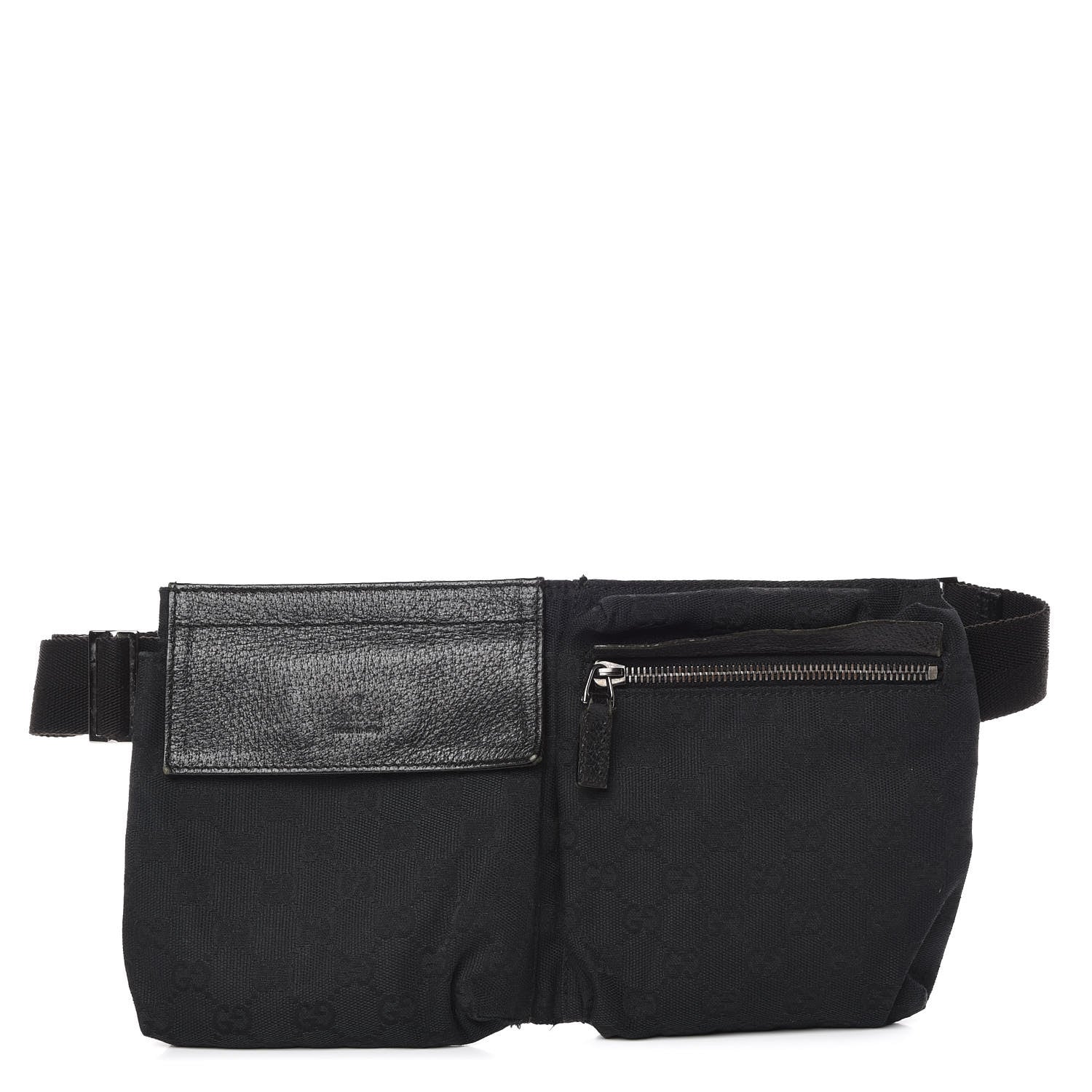 Gucci GG Monogram Double Pocket Belt Bag Black 1 of 18