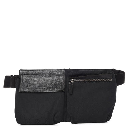 Gucci GG Monogram Double Pocket Belt Bag Black 1 of 18