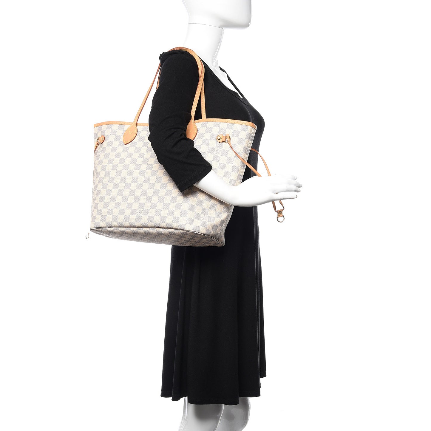 Damier Azur Neo Neverfull MM Rose Ballerine
