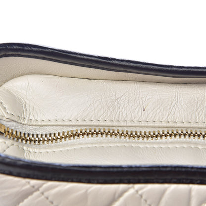 Chanel Aged Calfskin Quilted Medium Gabrielle Hobo Black White 8 of 13