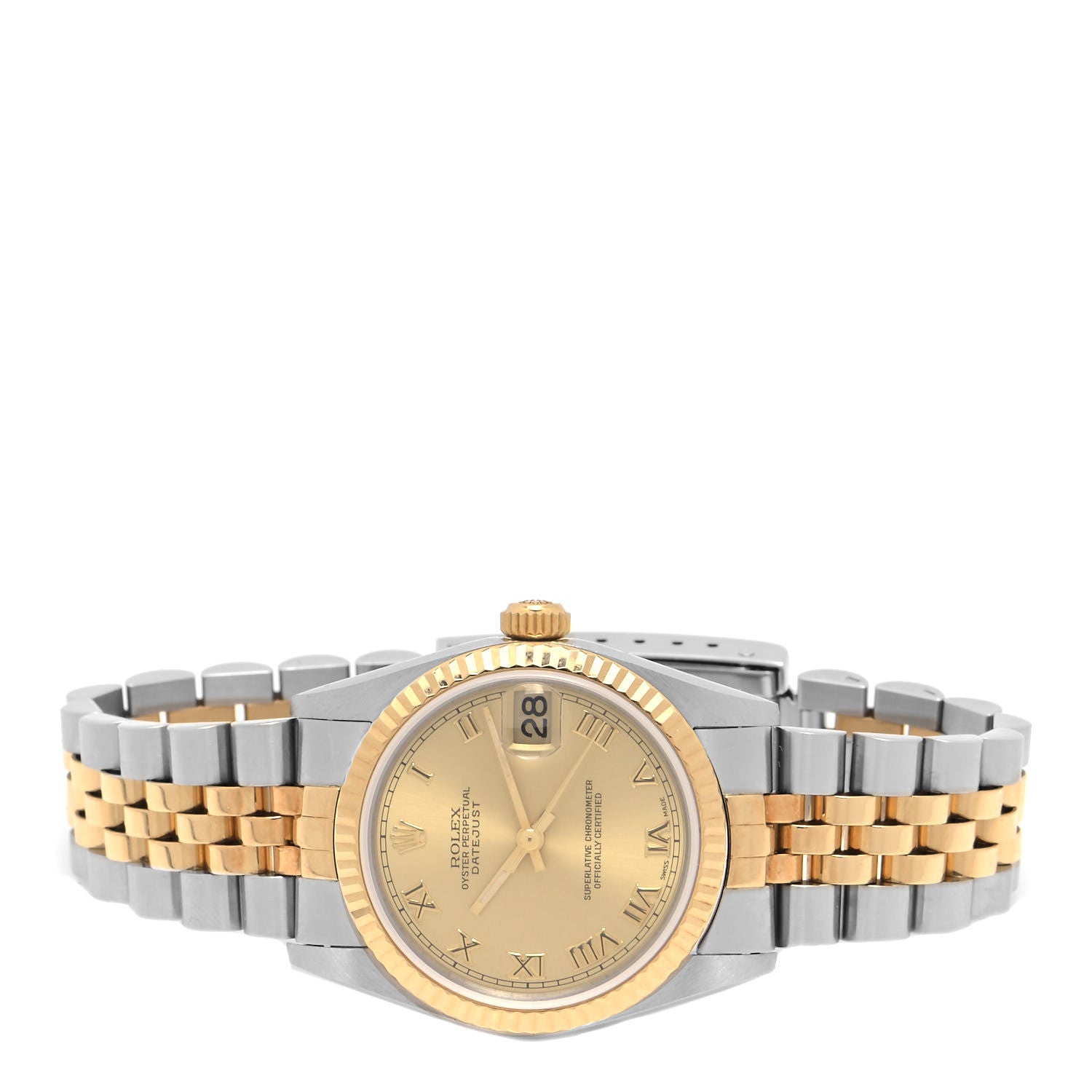 Rolex Stainless Steel 18K Yellow Gold 31mm Oyster Perpetual Datejust Watch Champagne Roman 78273 2 of 4