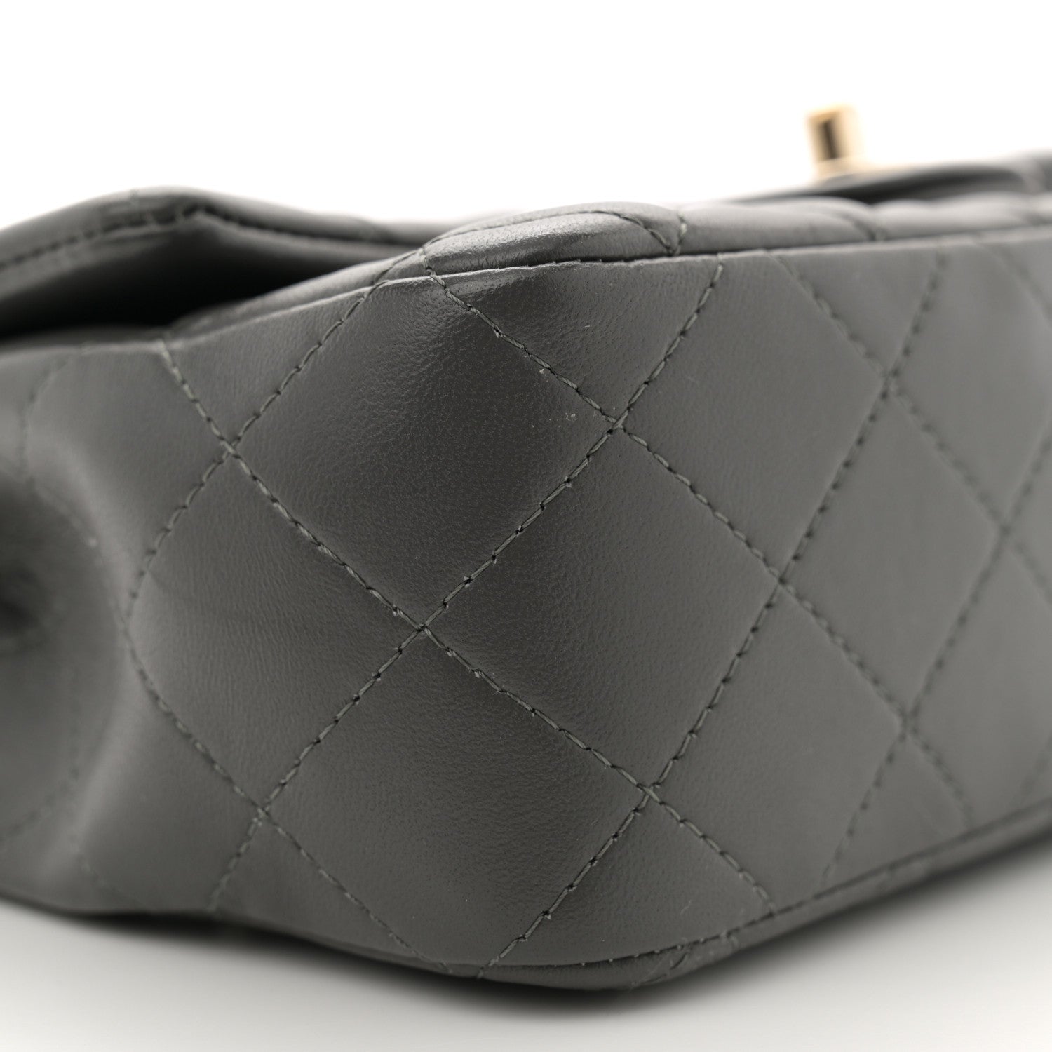 Chanel Lambskin Quilted Mini Rectangular Flap Dark Grey 9 of 11