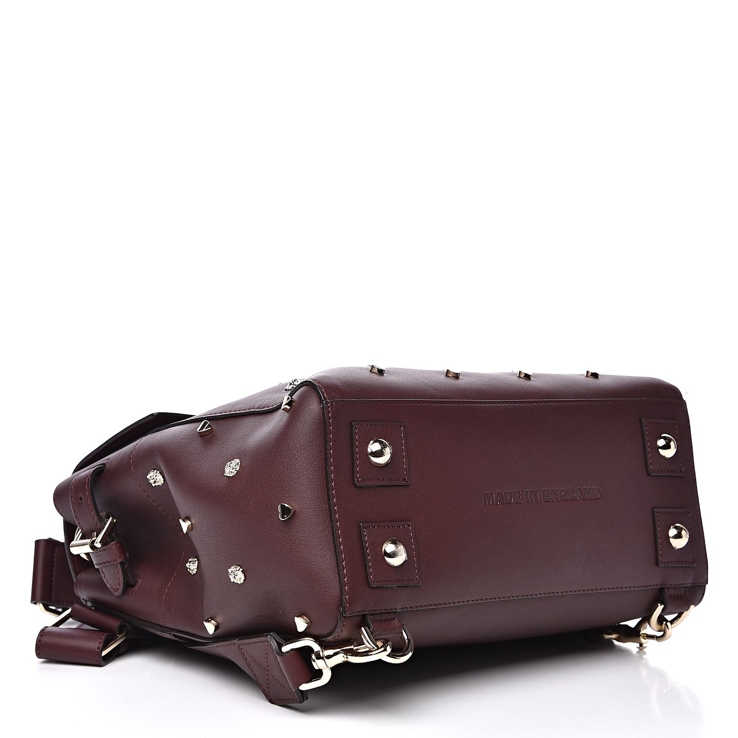Calfskin Studded Medium Cara Delevingne Convertible Satchel Oxblood