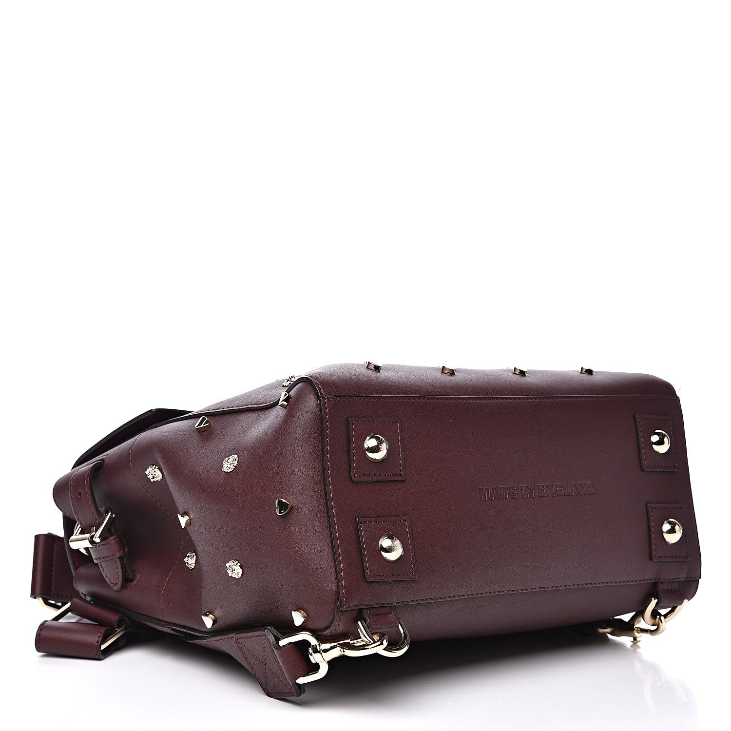 Mulberry Calfskin Studded Medium Cara Delevingne Convertible Satchel Oxblood 3 of 10