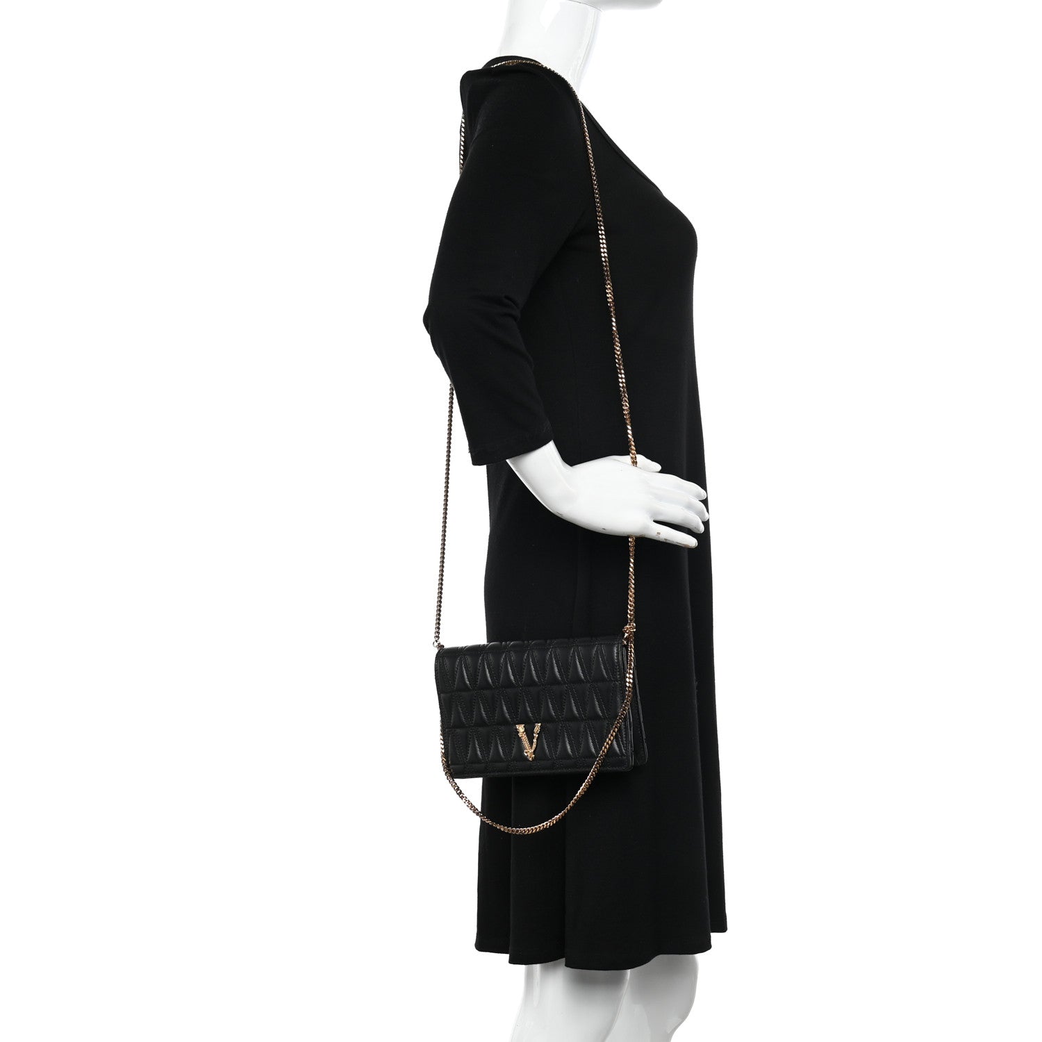 Versace Nappa Quilted Virtus Clutch Bag Black 2 of 12