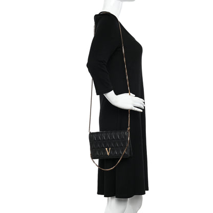 Versace Nappa Quilted Virtus Clutch Bag Black 2 of 12