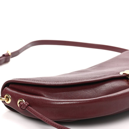 Celine Shiny Lambskin Soft Triomphe Little Half Moon Bag Syrah 7 of 8