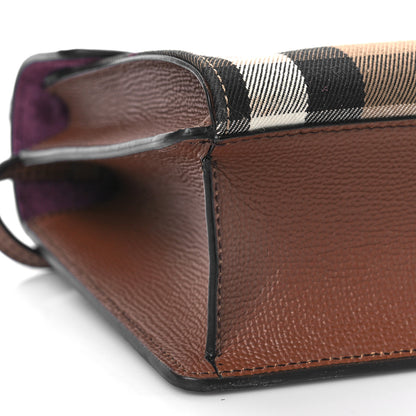 Burberry Derby Calfskin House Check Small Macken Crossbody Bag Tan 7 of 10