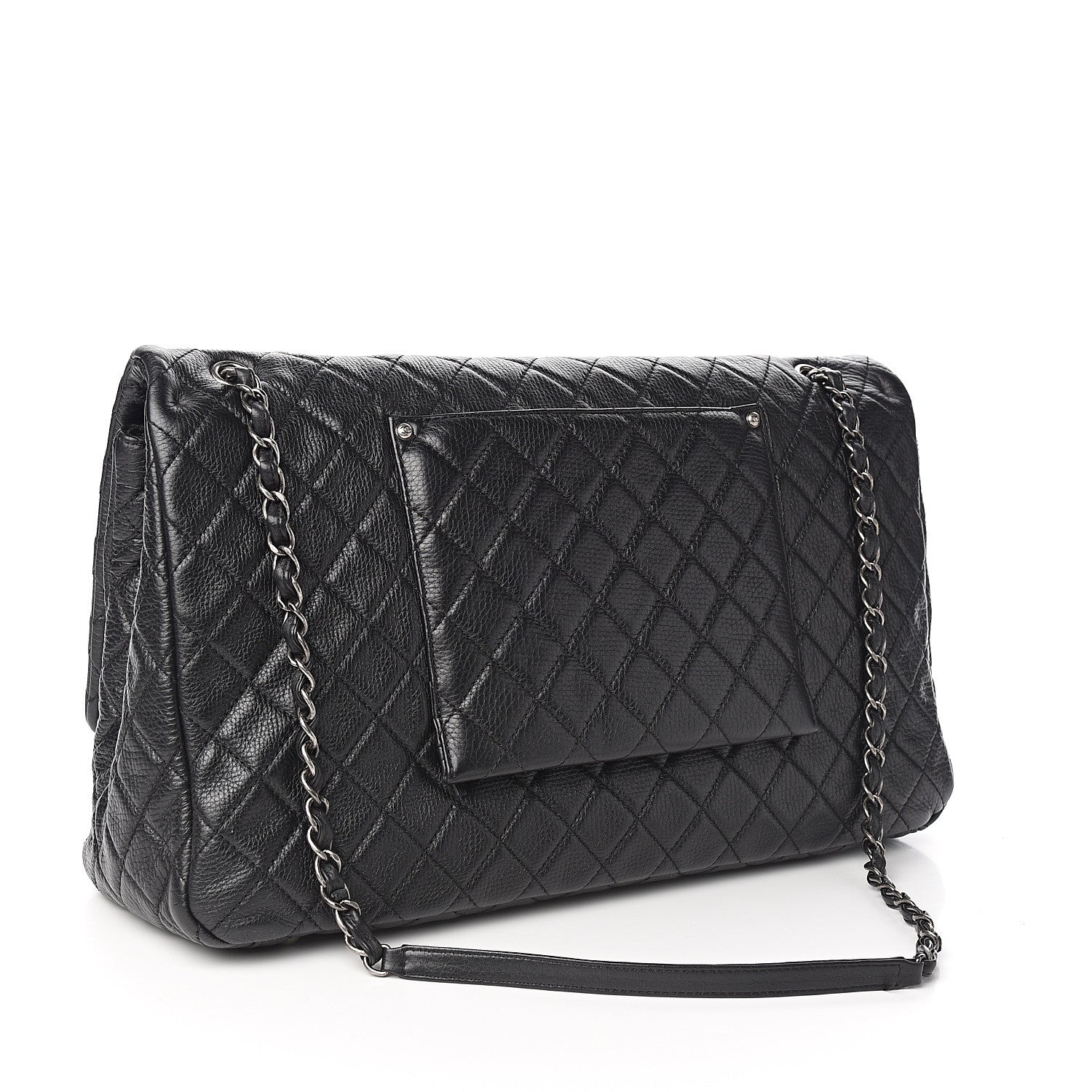 Chanel Calfskin Quilted XXL Travel Flap Bag Black 2 of 10