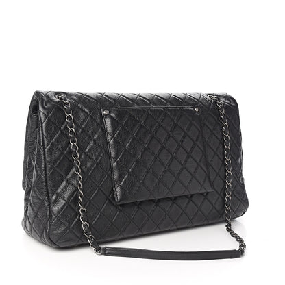 Chanel Calfskin Quilted XXL Travel Flap Bag Black 2 of 10
