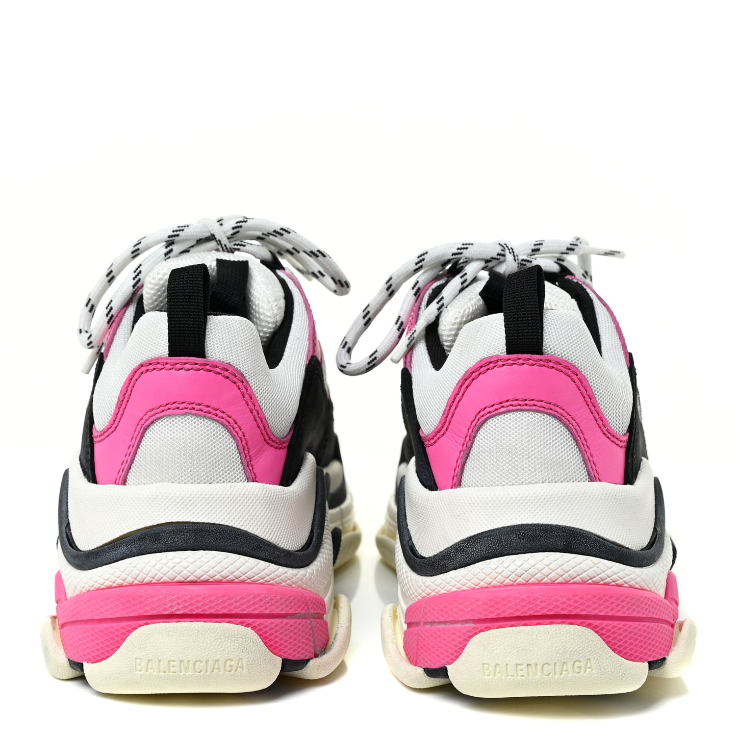 Fabric Mesh Womens Triple S Sneakers 39 Fluo Pink Grey White