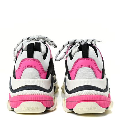 Balenciaga Fabric Mesh Womens Triple S Sneakers 39 Fluo Pink Grey White 4 of 22