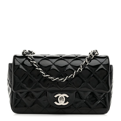Chanel Patent Calfskin Quilted Mini Rectangular Flap Black 1 of 10