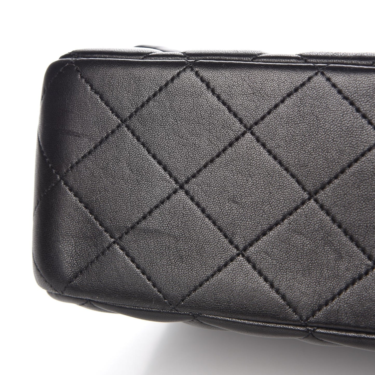 Lambskin Quilted Jumbo Single Flap Black