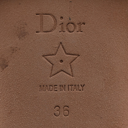 Christian Dior Canvas Dior Embroidered Dway Flat Slide Sandals 36 Navy Blue 8 of 13