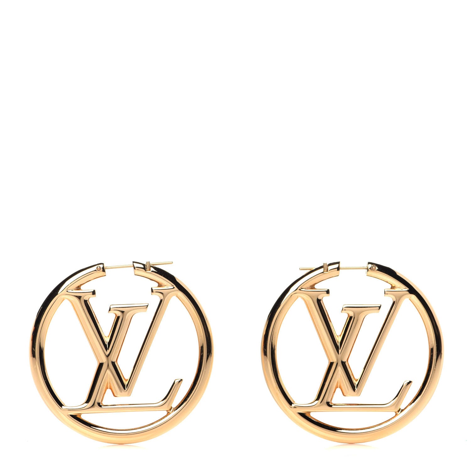 Louis Vuitton Metal Louise Hoop Earrings Gold 1 of 7